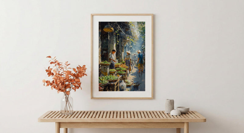 Yangon Jade Market Poster, Myanmar Summer Decor - Gemstone Art
