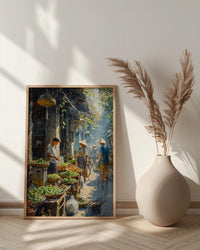 Yangon Jade Market Poster, Myanmar Summer Decor - Gemstone Art