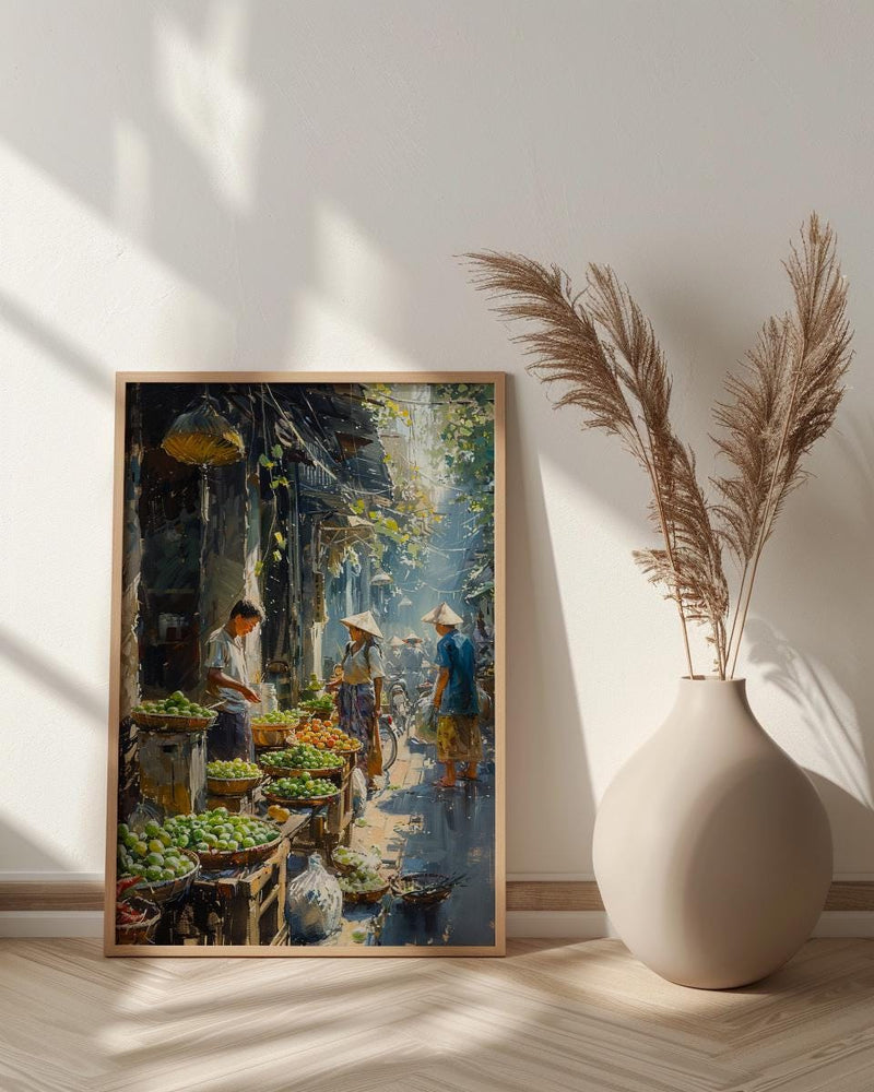 Yangon Jade Market Poster, Myanmar Summer Decor - Gemstone Art