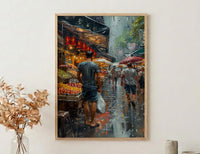 Melbourne Market Hall City Poster, Historic City Home Decor - Vibrant Australia Town Summer Landscape