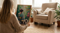 Japanese Tea Ceremony, Summer Garden Decor - Floral Kimono Print