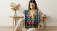 Bali Dancer Wall Art, Golden Summer Decor - Traditional Print