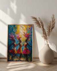 Bali Dancer Wall Art, Golden Summer Decor - Traditional Print