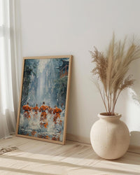 Shaolin Monk Poster, Martial Arts Decor - Misty Temple Art