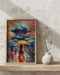 Korean Hanbok Print, Palace Garden Decor - Seoul Summer Art