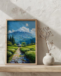 Mount Fuji Wall Art, Green Tea Field - Japan Landscape Print