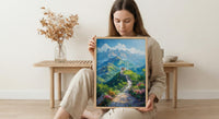 Great Wall Poster, Green Mountain Decor - China Summer Art
