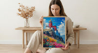 Potala Palace Art, Tibet Mountain Decor - Colorful Flag Print