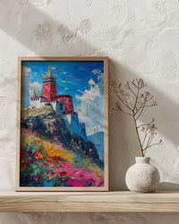 Potala Palace Art, Tibet Mountain Decor - Colorful Flag Print