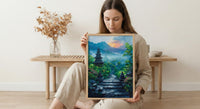 Borobudur Wall Art, Stone Stupa Decor - Indonesia Sunrise