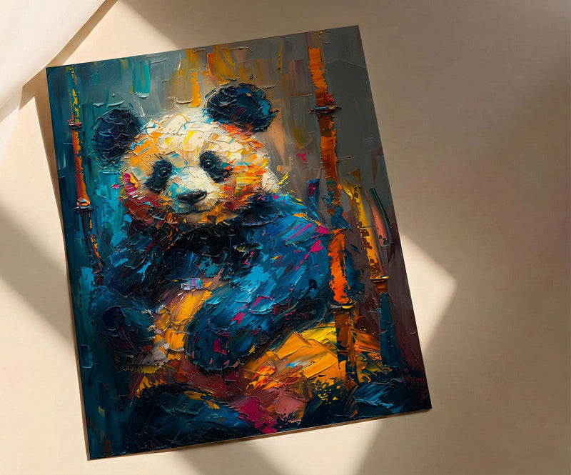 Giant Panda Wall Art, Bamboo Forest Decor - Cute Animal Print