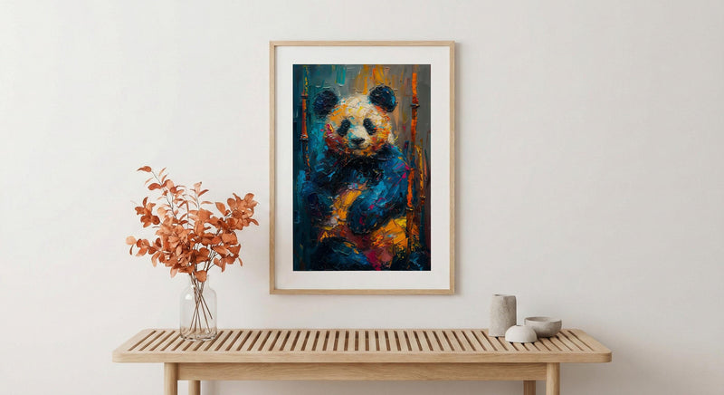 Giant Panda Wall Art, Bamboo Forest Decor - Cute Animal Print