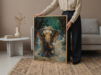 Thai Elephant Art Print, Tropical Jungle Decor - Splashing Water
