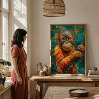 Orangutan Art Print, Borneo Jungle Decor - Tropical Canopy Poster