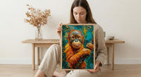 Orangutan Art Print, Borneo Jungle Decor - Tropical Canopy Poster