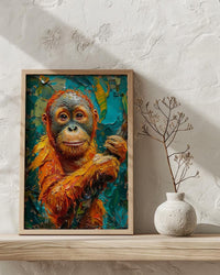 Orangutan Art Print, Borneo Jungle Decor - Tropical Canopy Poster