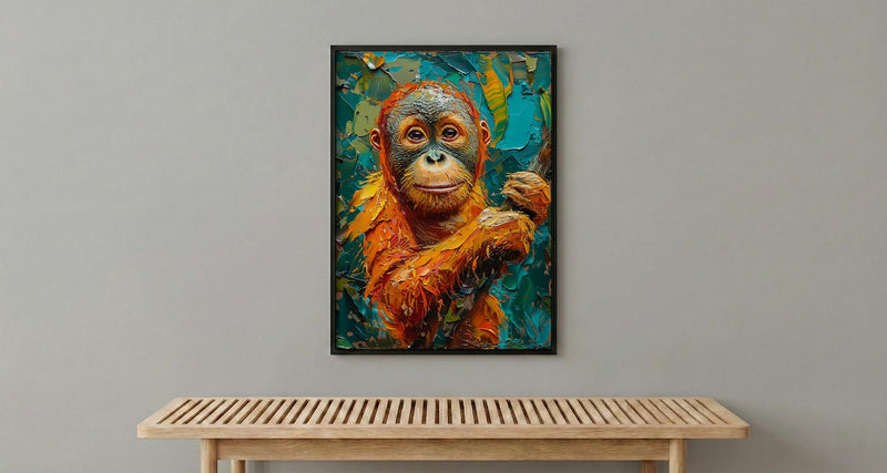 Orangutan Art Print, Borneo Jungle Decor - Tropical Canopy Poster