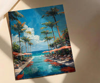 Bali Beach Club Art, Ocean Infinity Pool - Summer Parasol Decor