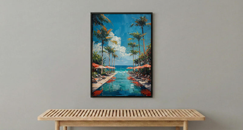 Bali Beach Club Art, Ocean Infinity Pool - Summer Parasol Decor