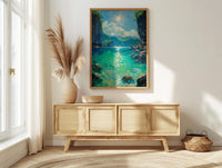 Palawan Lagoon Art Print, Emerald Water Decor - Dark Limestone