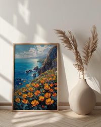 Jeju Island Wall Art, Volcanic Coast Decor - Black Rock Landscape