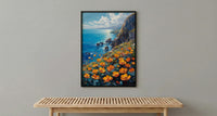 Jeju Island Wall Art, Volcanic Coast Decor - Black Rock Landscape