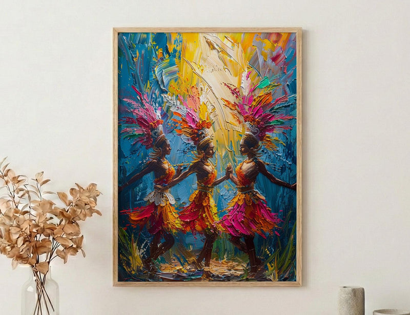 Bali Dancer Wall Art, Golden Summer Decor - Traditional Print