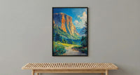 Yosemite National Park Art Print, Majestic El Capitan Nature Decor - Green Summer Valley