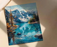 Banff Moraine Lake Art Print, Canadian Rocky Mountain Decor - Turquoise Water Summer Landscape