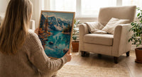 Banff Moraine Lake Art Print, Canadian Rocky Mountain Decor - Turquoise Water Summer Landscape