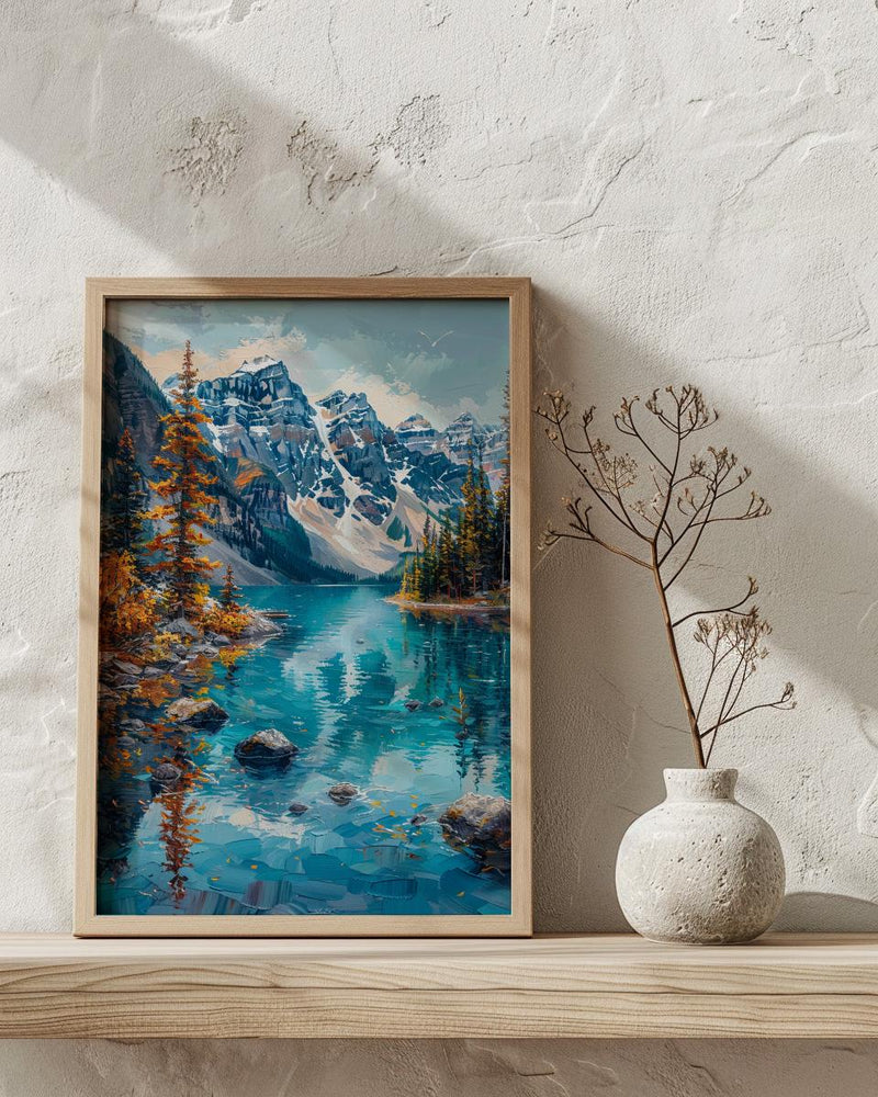 Banff Moraine Lake Art Print, Canadian Rocky Mountain Decor - Turquoise Water Summer Landscape