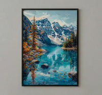 Banff Moraine Lake Art Print, Canadian Rocky Mountain Decor - Turquoise Water Summer Landscape