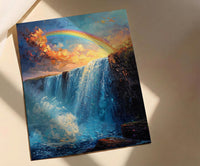 Niagara Falls Wall Art, Beautiful North America Travel Decor - Rushing Water Summer Rainbow