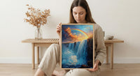Niagara Falls Wall Art, Beautiful North America Travel Decor - Rushing Water Summer Rainbow