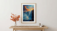 Niagara Falls Wall Art, Beautiful North America Travel Decor - Rushing Water Summer Rainbow
