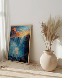 Niagara Falls Wall Art, Beautiful North America Travel Decor - Rushing Water Summer Rainbow