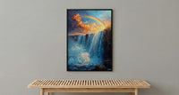 Niagara Falls Wall Art, Beautiful North America Travel Decor - Rushing Water Summer Rainbow