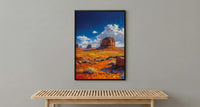 Monument Valley Wall Art, Western Desert Red Rock Decor - Bright Blue Summer Sky