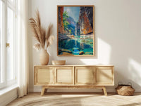 Zion National Park Wall Art, The Narrows Canyon Decor - Red Sandstone River Summer