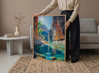 Zion National Park Wall Art, The Narrows Canyon Decor - Red Sandstone River Summer