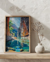 Zion National Park Wall Art, The Narrows Canyon Decor - Red Sandstone River Summer