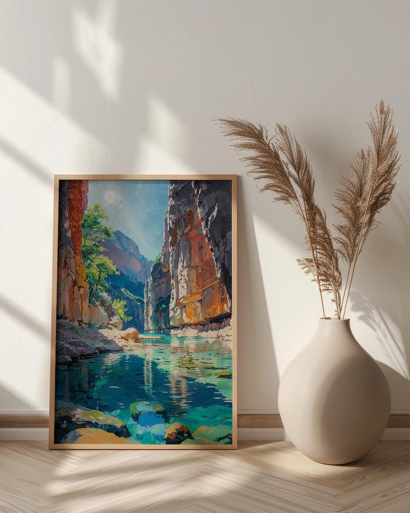 Zion National Park Wall Art, The Narrows Canyon Decor - Red Sandstone River Summer