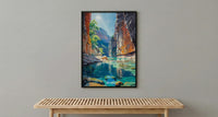 Zion National Park Wall Art, The Narrows Canyon Decor - Red Sandstone River Summer