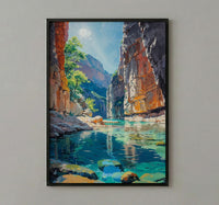 Zion National Park Wall Art, The Narrows Canyon Decor - Red Sandstone River Summer