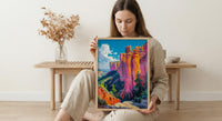 Bryce Canyon National Park Poster, Orange Hoodoo Rock Decor - Vibrant Summer Morning Landscape