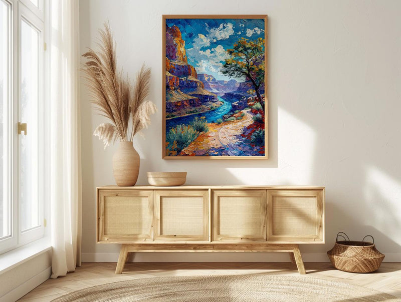 Horseshoe Bend River Wall Art, Arizona Red Canyon Decor - Deep Green Water Summer