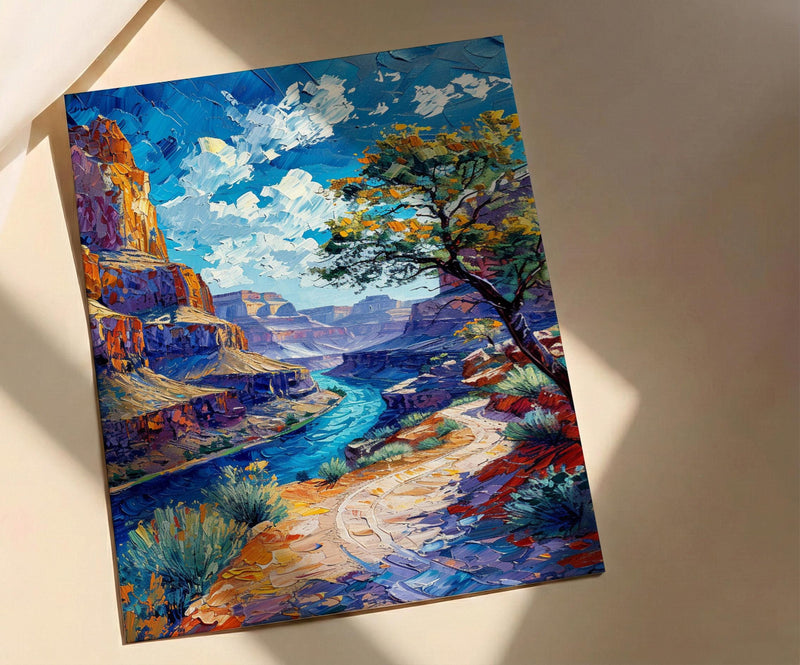 Horseshoe Bend River Wall Art, Arizona Red Canyon Decor - Deep Green Water Summer