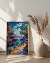 Horseshoe Bend River Wall Art, Arizona Red Canyon Decor - Deep Green Water Summer