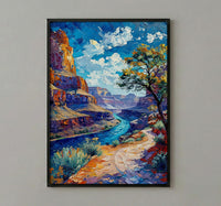 Horseshoe Bend River Wall Art, Arizona Red Canyon Decor - Deep Green Water Summer