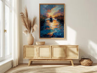 Florida Everglades Swamp Art Print, Tropical Green Nature Decor - Fast Airboat Summer Action